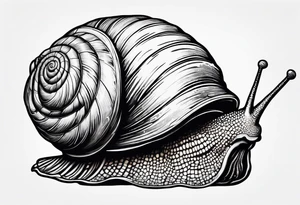 Snail wearing a pirate hat on its shell tattoo idea