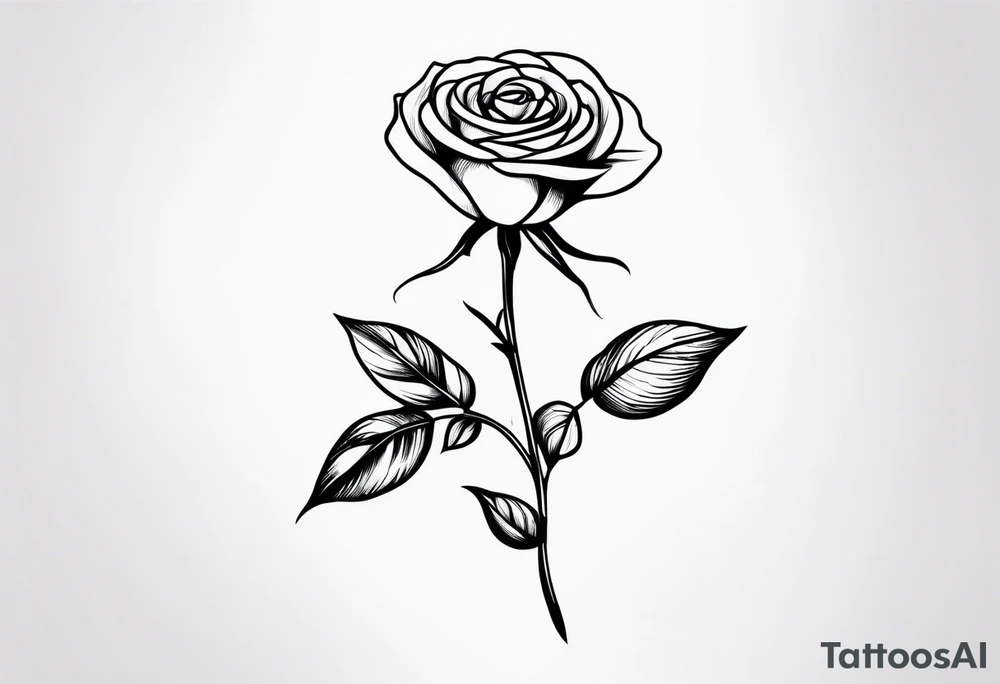 long stem rose tattoo idea
