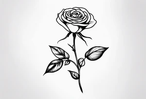 long stem rose tattoo idea