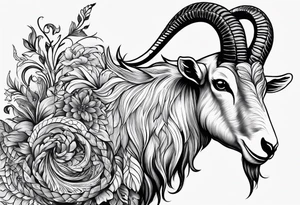 Image of a goat combined with a Snake. Snake tattoo idea