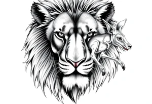 Powerful Czech lion with Aussie kangaroo tattoo idea