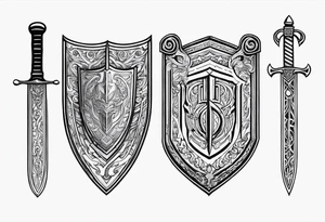 Valhalla sword shield steps tattoo idea