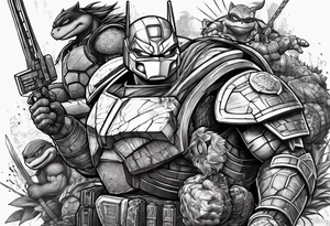 Optimus prime, ninja turtles, Sonic the hedgehog tattoo idea