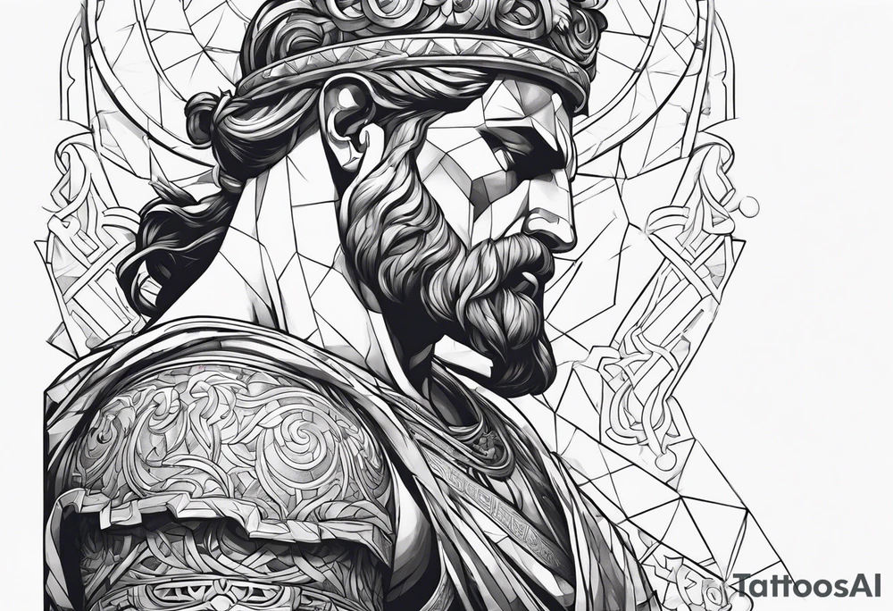 A greek god, chained to a Rock tattoo idea