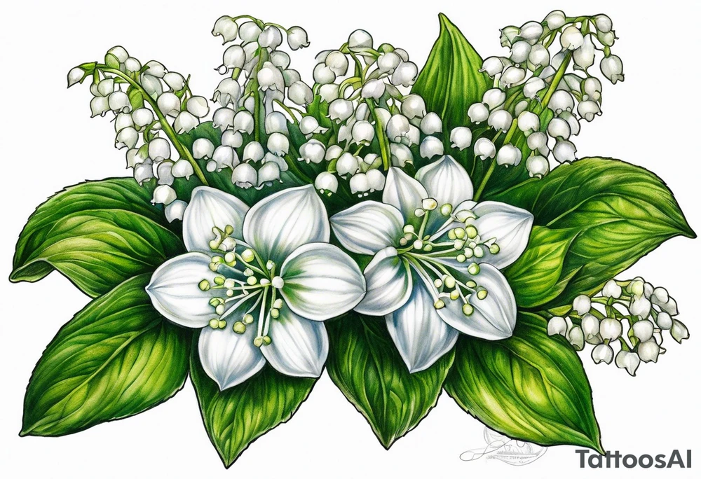 ageratina altissima (white snakeroot) and lily of the valley tattoo idea