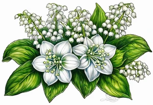 ageratina altissima (white snakeroot) and lily of the valley tattoo idea