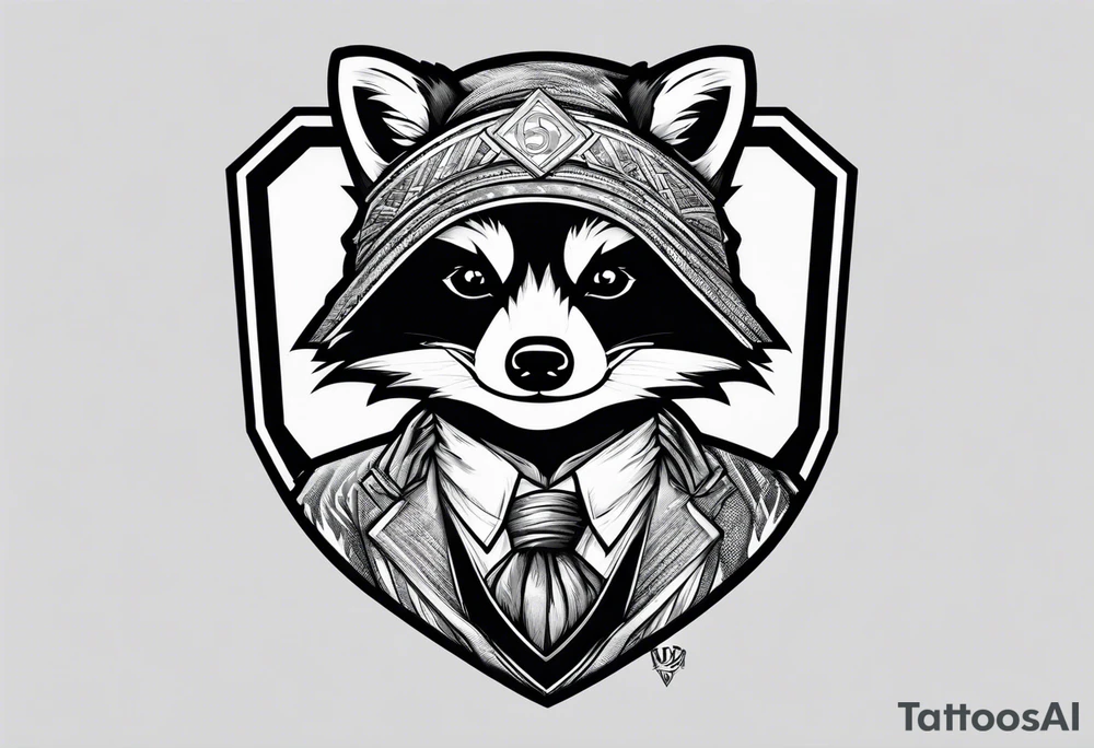 raccoon wearing a Superman tshirt tattoo idea