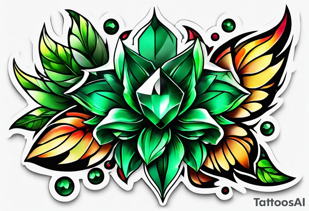 Emerald color Puzzle pieces tattoo idea