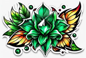 Emerald color Puzzle pieces tattoo idea