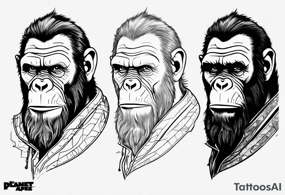 Caeser from the movie planet of the apes tattoo idea