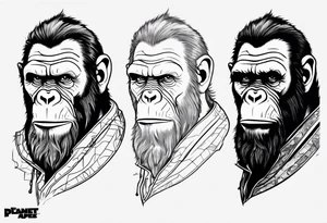 Caeser from the movie planet of the apes tattoo idea