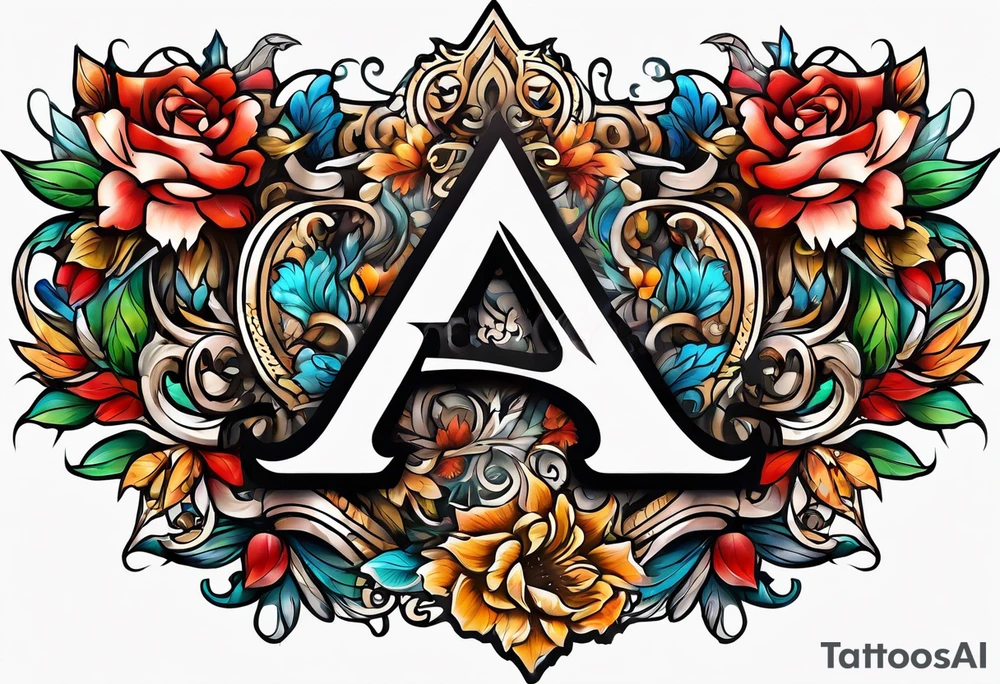 the letters A and R tattoo idea