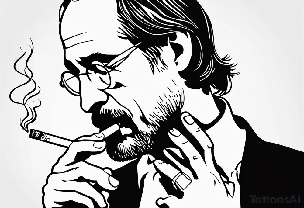 steve jobs smoking cigarette tattoo idea