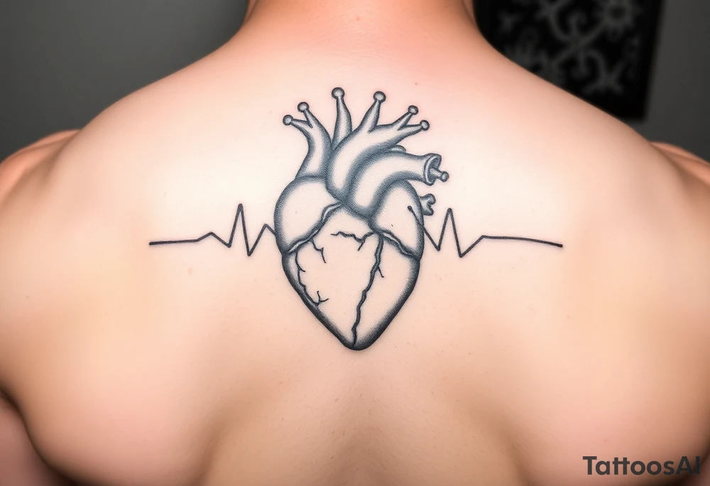 Heart beat with dob and dod tattoo idea