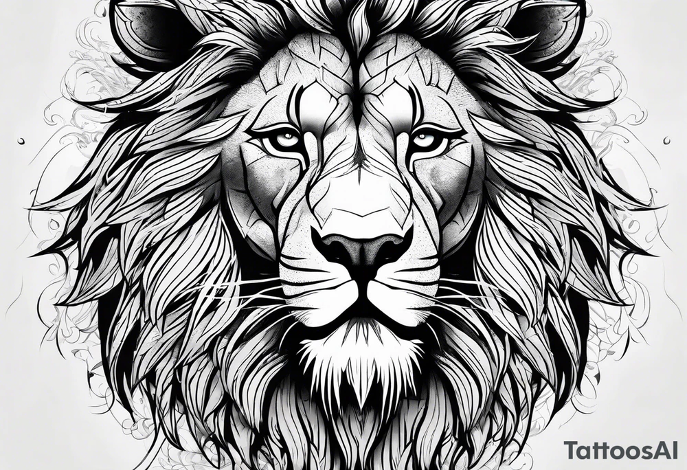 lion showing teeth tattoo idea