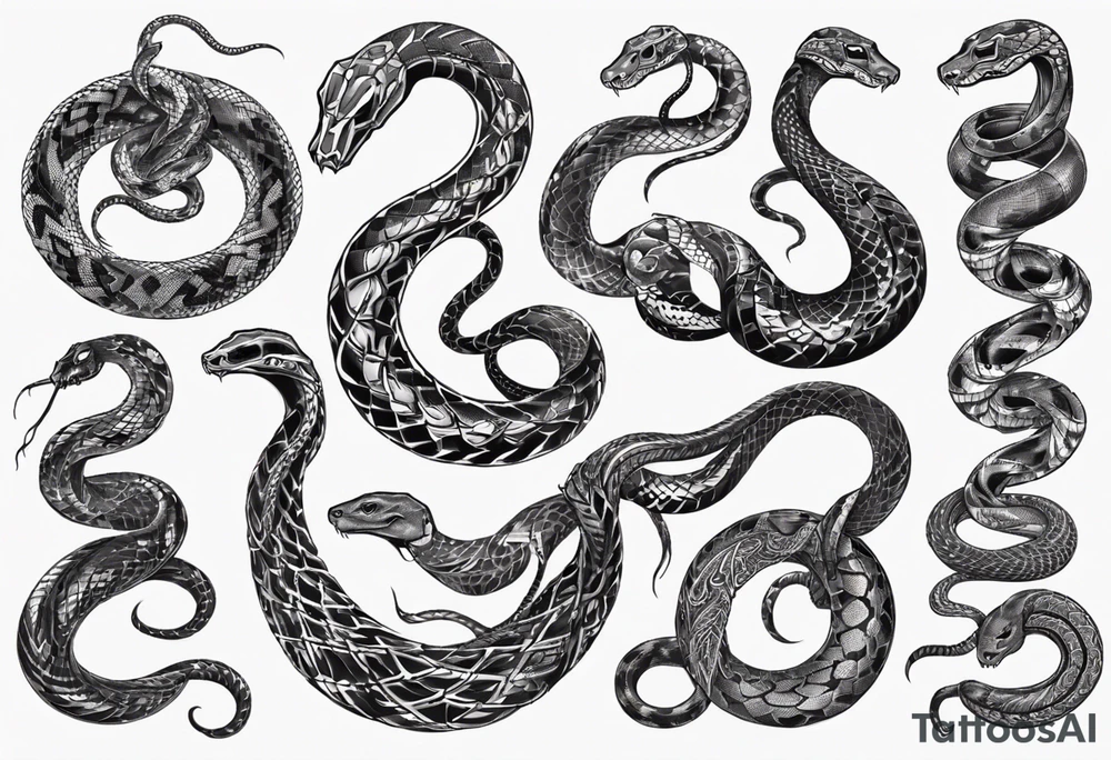 Gothic snake tattoo idea