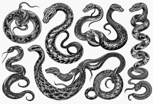Gothic snake tattoo idea