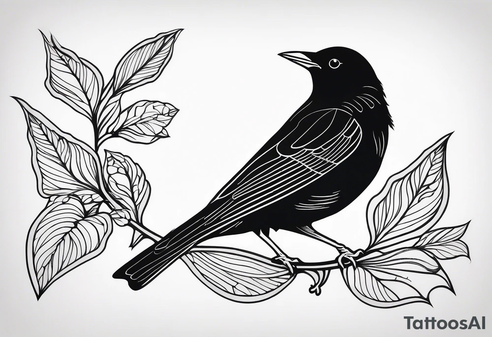 A blackbird based on the Beatle’s song blackbird tattoo idea A blackbird based on the Beatle’s song blackbird tattoo idea