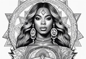 Beyoncé as the Libra zodiac sign in the stars tattoo idea