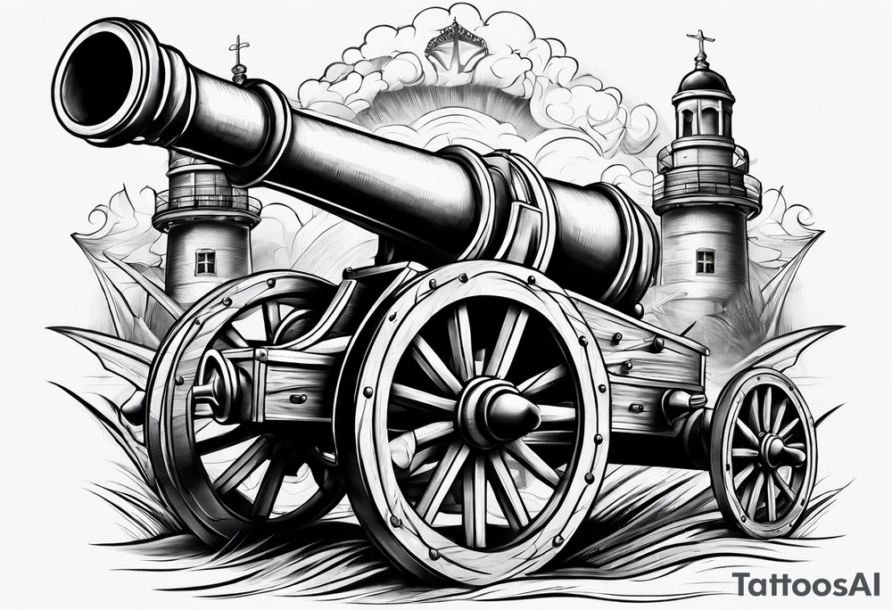 Crossed cannons tattoo idea