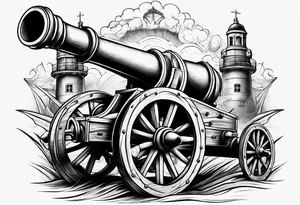 Crossed cannons tattoo idea