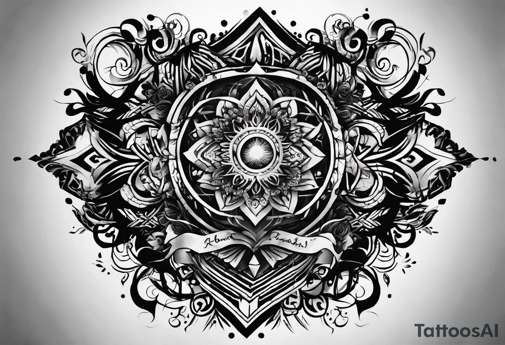 Chest tattoo for men I use my subconscious to make the right decisions. listen to your rahum, listen to yourself, trust yourself. Take action. Don't be afraid, take your chance. Live according to the laws of nature. God is inside. tattoo idea