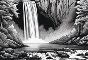 A giant from the Canadian folklore the sleeping giant sleeping under a waterfall tattoo idea