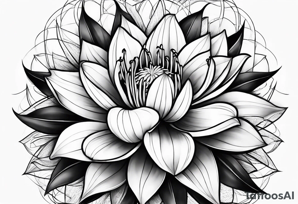 Geometric fire Lily tattoo tattoo idea