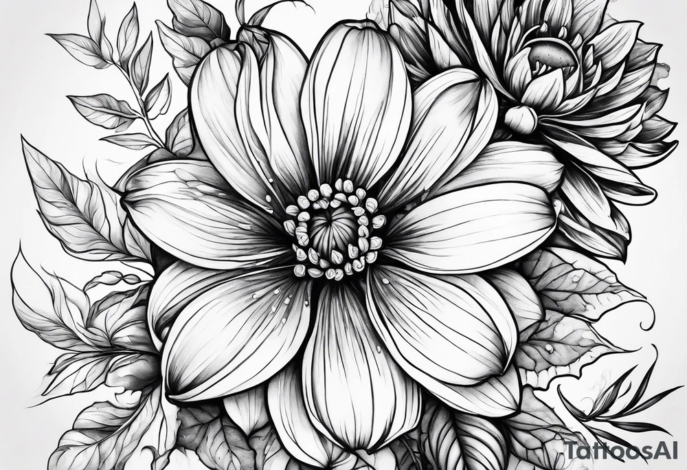December birth flower tattoo idea