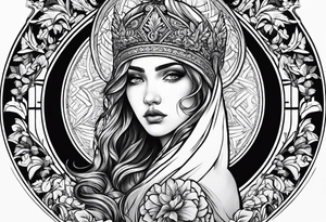 Old Russian prison style Virgo tattoo idea
