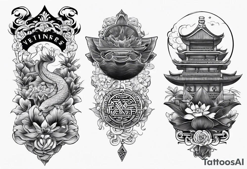 Show the word Vietnamese in letter tattoo idea