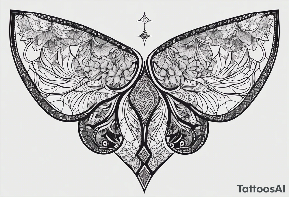 dimond shape, split in two distinct parts that are symmetrical, resembling lungs or breathing tattoo idea