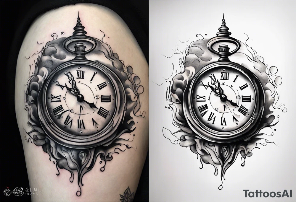 dali melted clock tattoo idea