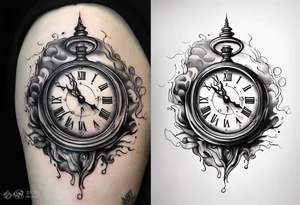 dali melted clock tattoo idea