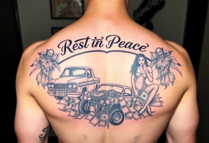 Rest in peace dad lowrider cars and 
girls and money tattoo idea