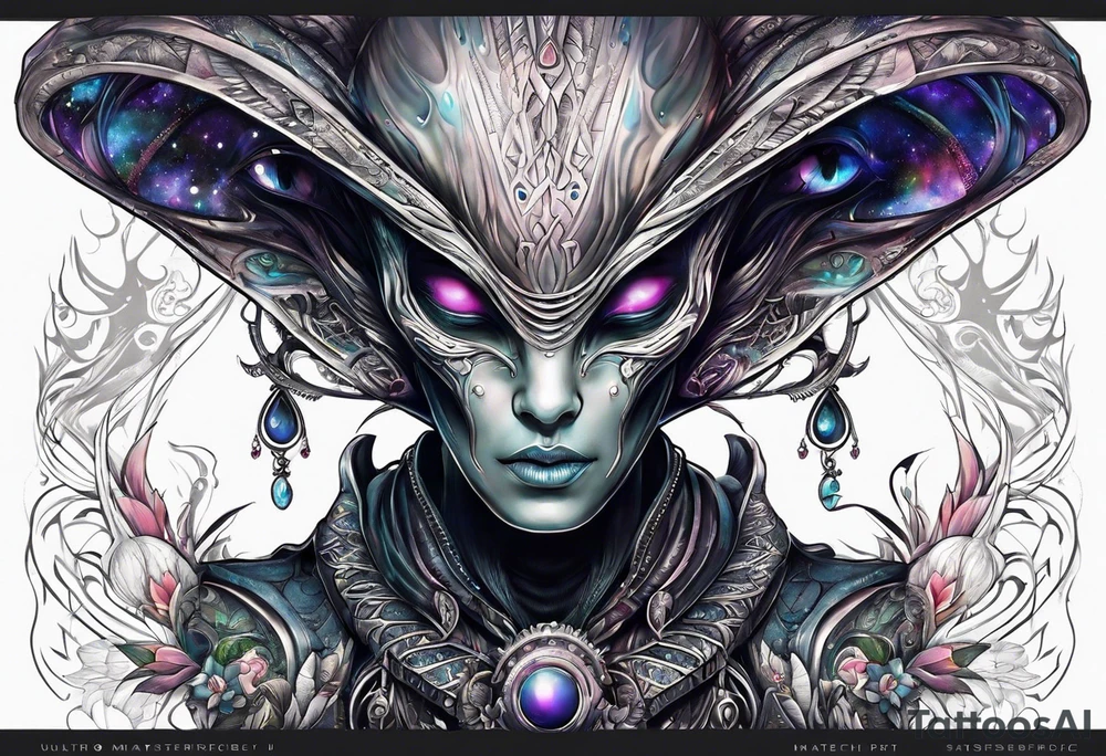 An alien with x,s for eyes tattoo idea