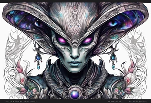 An alien with x,s for eyes tattoo idea