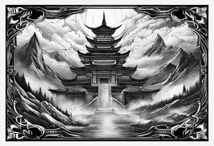 Valhalla mist fog lightning tattoo idea