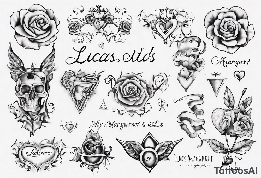 my kids' names: Lucas and Margaret and something that symbolizes love tattoo idea
