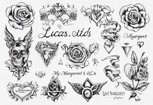 my kids' names: Lucas and Margaret and something that symbolizes love tattoo idea