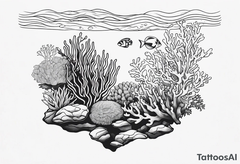Coral reef tattoo idea