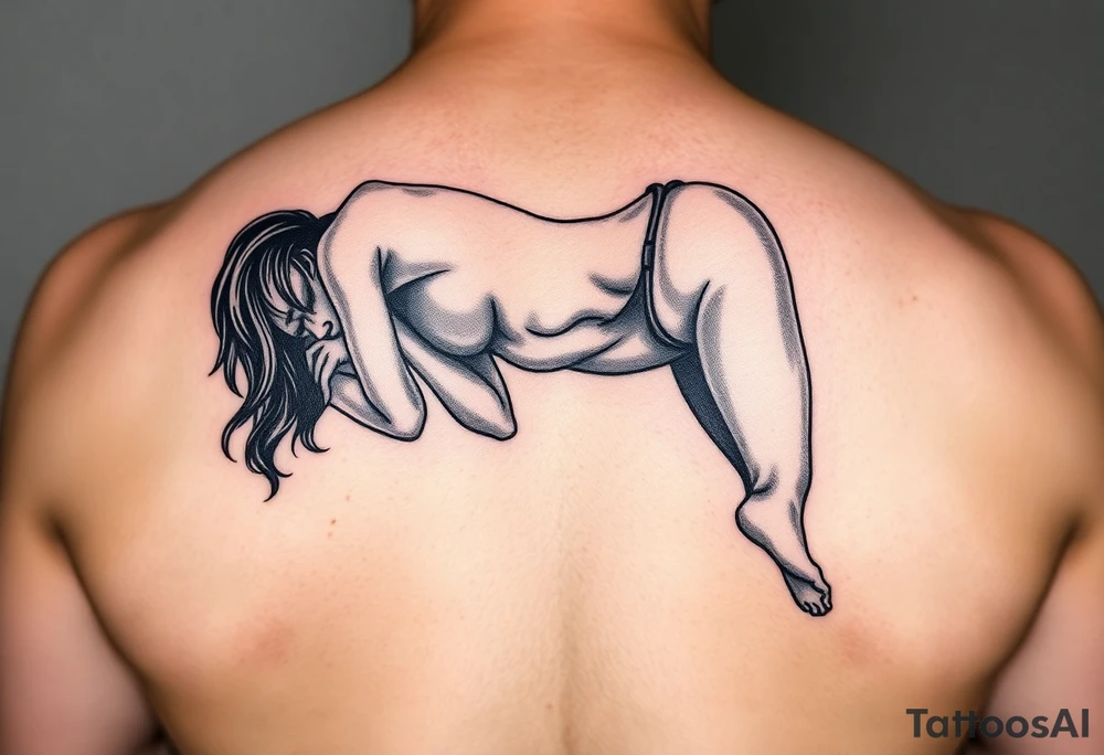 Woman bending over wearing a thong tattoo idea