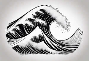 Surfing wave tattoo idea