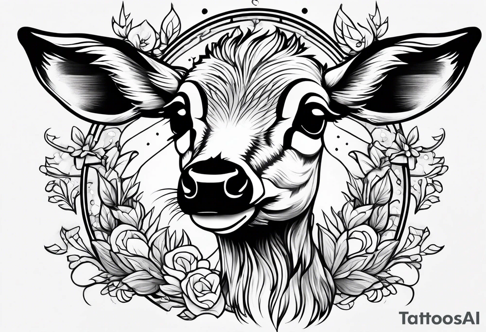 dark themed crying fawn tattoo idea