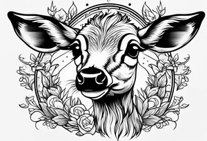 dark themed crying fawn tattoo idea