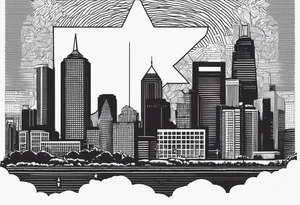 615 Area code numbers in texas with building behind it tattoo idea