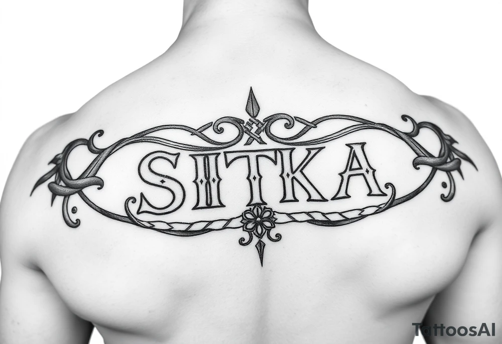 SITKA written with Irish weave for a small tattoo tattoo idea