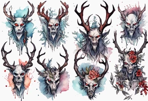 a humanoid 
wendigo tattoo idea