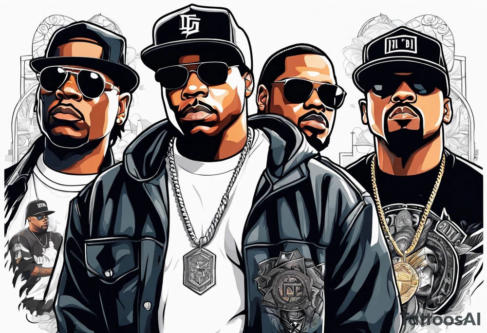 eazy e, dr dre and ice cube tattoo idea