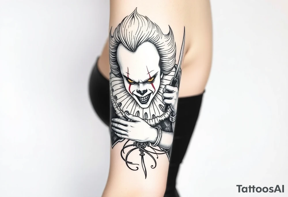 Pennywise, Edward scissor hands, and jason tattoo idea